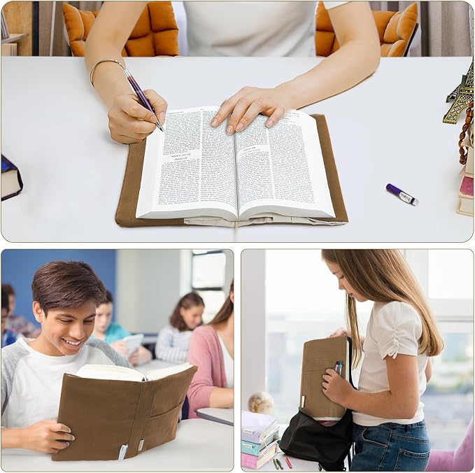 Canvas Book Covers with Adjustable Pockets for Pens, Washable Protector for Paperback & Hardcover Novels, Soft Cover Books, Perfect Gifts for Book Lovers