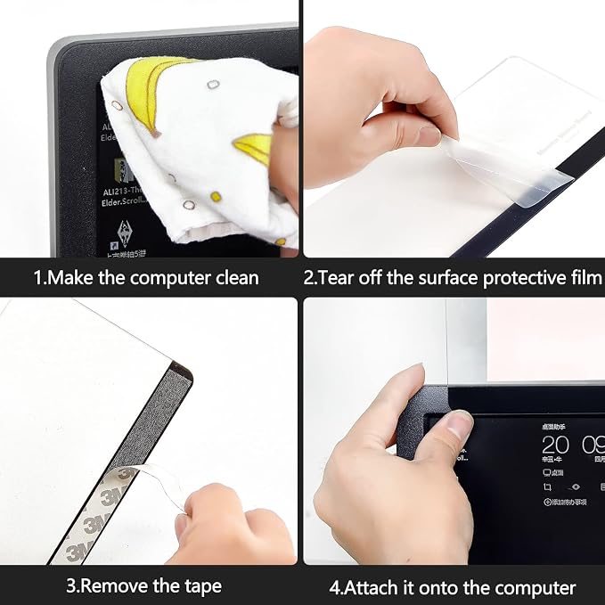 2 Pieces Monitor Memo Board Top Mount,18“ Monitor Sticky Note Holder,Universal Transparent Sticky Notes Memo Pad,Sticky Boards,Message Board for Computer Monitors