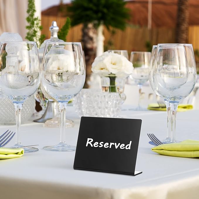 Outus 12 Pcs 4 x 3 Inches Buffet Food Labels Mini Small Chalkboard Signs Black Acrylic Food Markers Little Price Signs with 2 Pcs Erasable Marker for Wedding Birthday Bakery Table Display