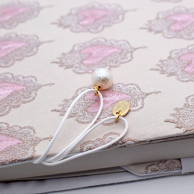 BLBMH A5 Journal Cover | Non-Stretch Fabric Notebook Sleeve with Bookmark, Handmade 5.5x8.3 Washable Privacy Protector for Paperback Bible Hardcover, Gift for Women - Love