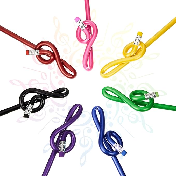 Zonon 14 Pack Treble Clef Pencils with Erasers Music Note Pencils for Students Artists Kids Colorful Wooden Music Pen Bulk for School Office and Art Supplies