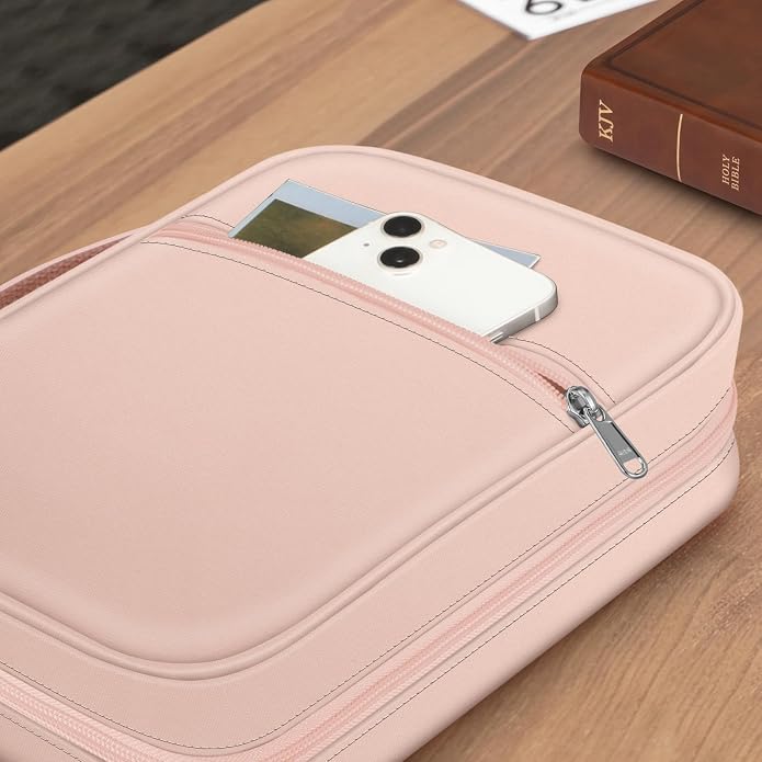 FINPAC Bible Cover Small Size Church Study Book Carrying Bag, Bible Protective Case with Handle Zippered Pocket for Men Women