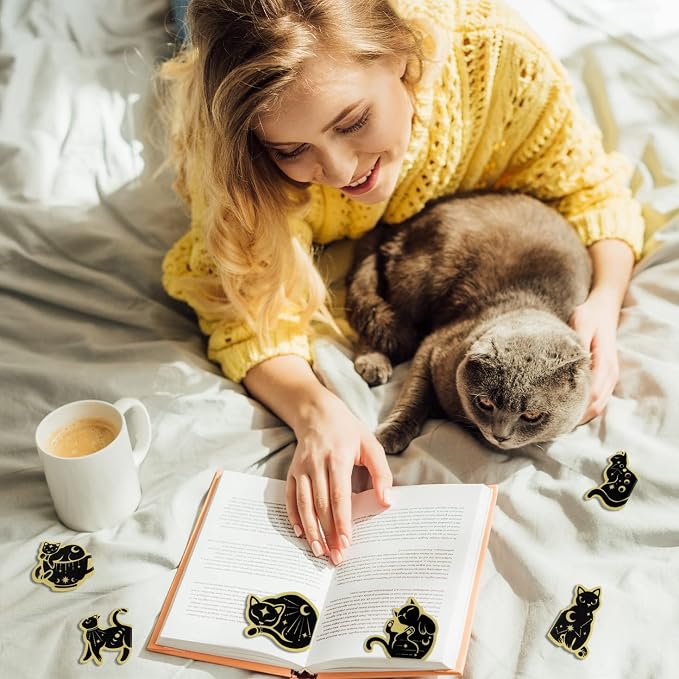 12 PCS Magnetic Cat Bookmarks, Book Markers for Reading, Bookmarks Bulk for Teens, Book Lovers Gifts, Reading Present