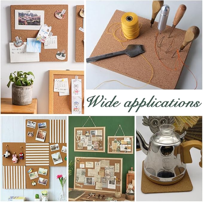 OLYCRAFT 2Pcs Square Cork Bulletin Boards 11.8x11.8 Inch Wood Cork Board 0.6 Inch Thick Square Wooden Board Tiles for Wall Decoration Party and DIY Crafts Supplies