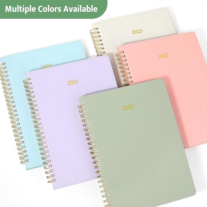 2026 Planner, Annecy Weekly & Monthly Planner 2026, Jan. 2026 – Dec. 2026, 6.4" x 8.5" Monthly Agenda Planner with Tabs, Vegan Leather Cover, Spiral Binding, Double-sided Pocket, Bookmark, Green