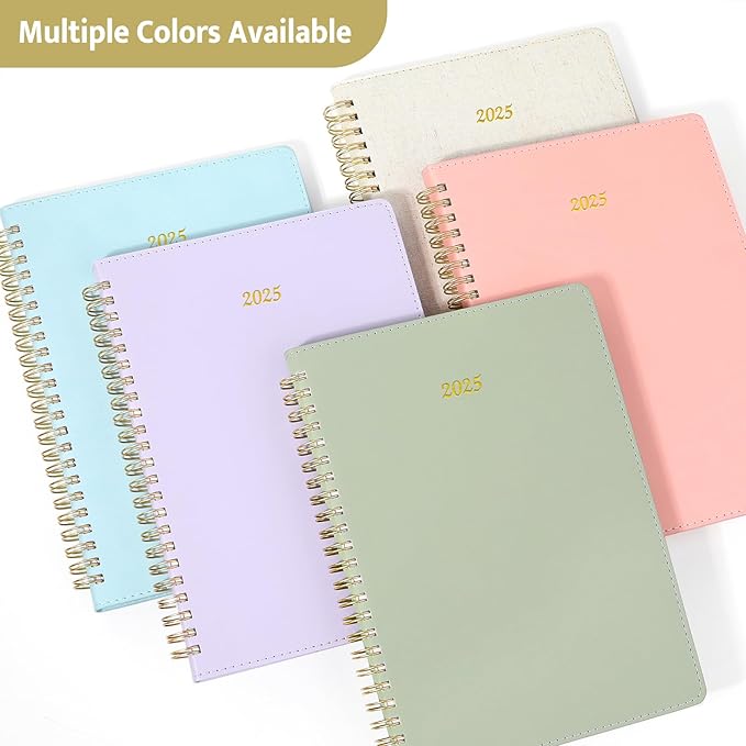 2026 Planner, Annecy Weekly & Monthly Planner 2026, Jan. 2026 – Dec. 2026, 6.4" x 8.5" Monthly Agenda Planner with Tabs, Flexible Linen Cover, Spiral Binding, Double-sided Pocket, Bookmark, Beige