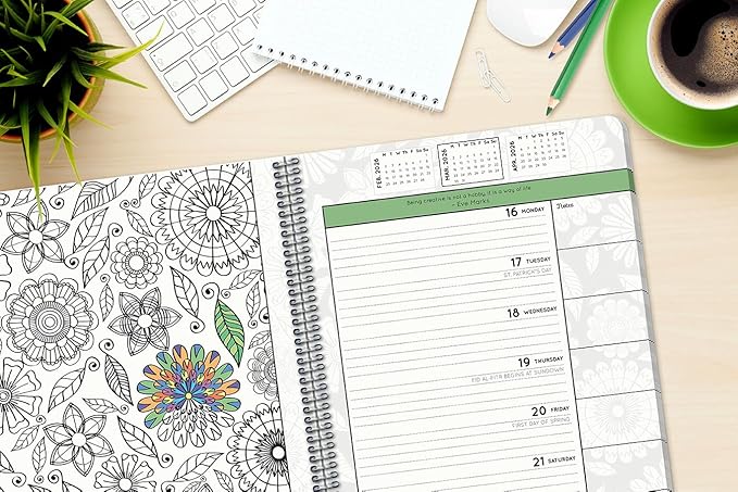 Dated Annual Color Your Year 2026 Planner, Full Calendar Year, Large (8.5" by 11")