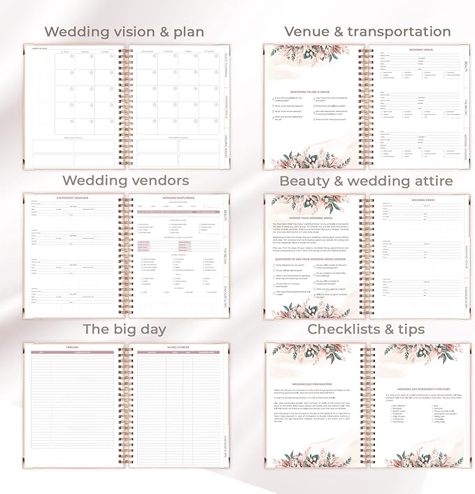 Clever Fox Wedding Planner – Notebook Organizer for Bride – Wedding Planning Binder Book with Pockets – Engagements Gift, 10x11″ (Rose Gold)