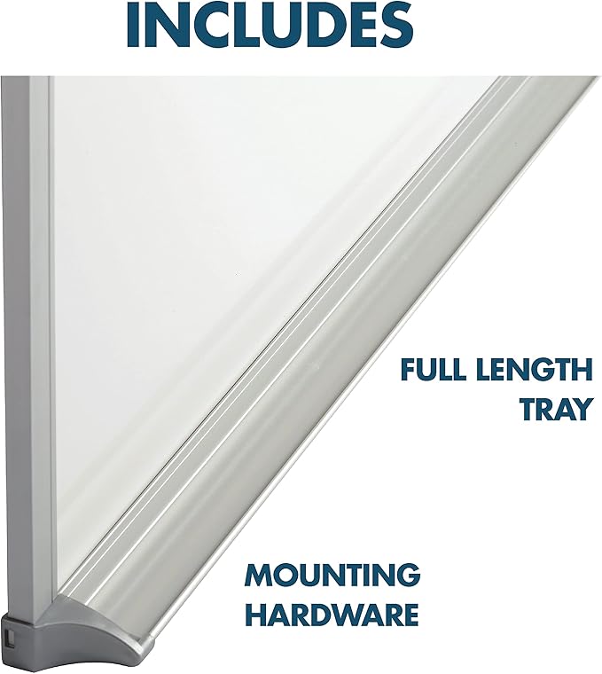 Quartet Dry Erase Magnetic White Board 72"W x 48"H, Porcelain Whiteboard, Silver Aluminum Frame (PPA406)