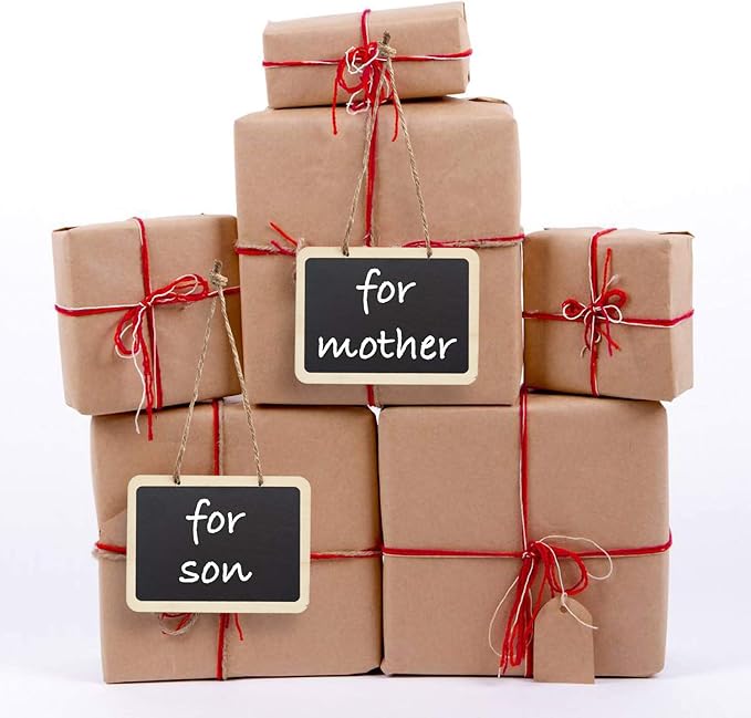 20 Pack Mini Chalkboards Tags Erasable Price Tags, Double Sided Blackboard with Hanging String Wooden Chalkboard Board Signs