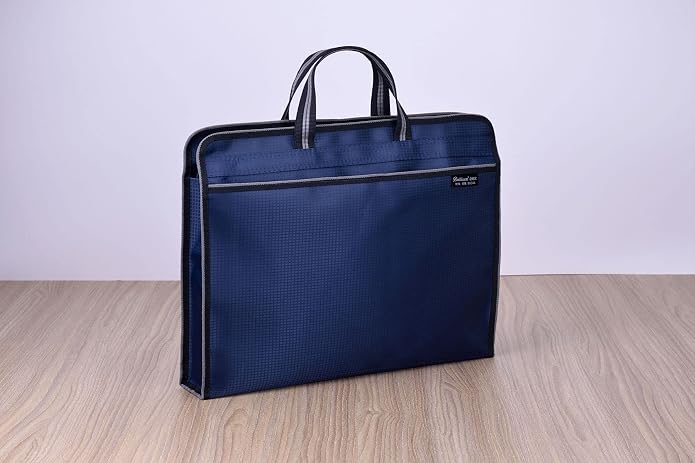 Zippered Document Bag with Handle Oxford Waterproof Portfolio Case Lightweight Business Briefcase Handbag A4 File Organizer