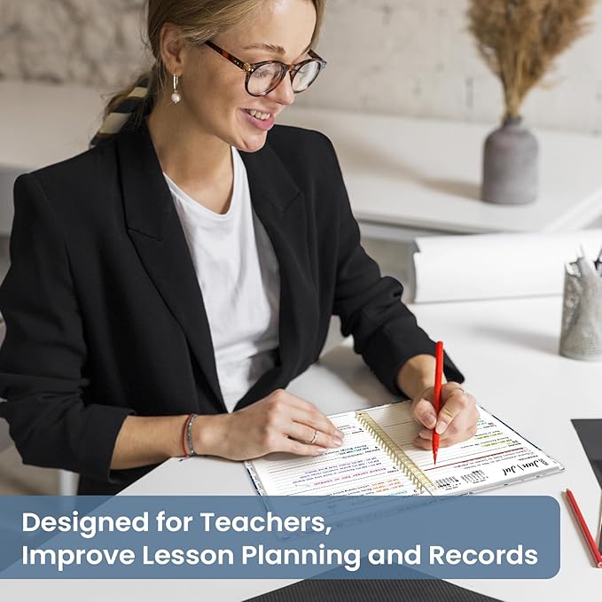 Planner 2026-2027, Academic Year Monthly and Weekly Calendar Planner, Jul 2026 - Jun 2027, Hardcover Teacher Student Planning Agenda book with Tabs, Perfect for School Office Supplies, 6.3" x 8.5" - Blue Art