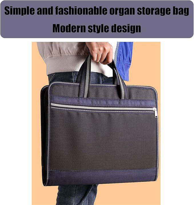 Canvas Expanding Files Organizer, Waterproof Accordion File Organizer with Color Labels, A4 Size,13 Pockets File Folders with Handle, Business Document Bag Briefcase Waterproof Fabric(Black)