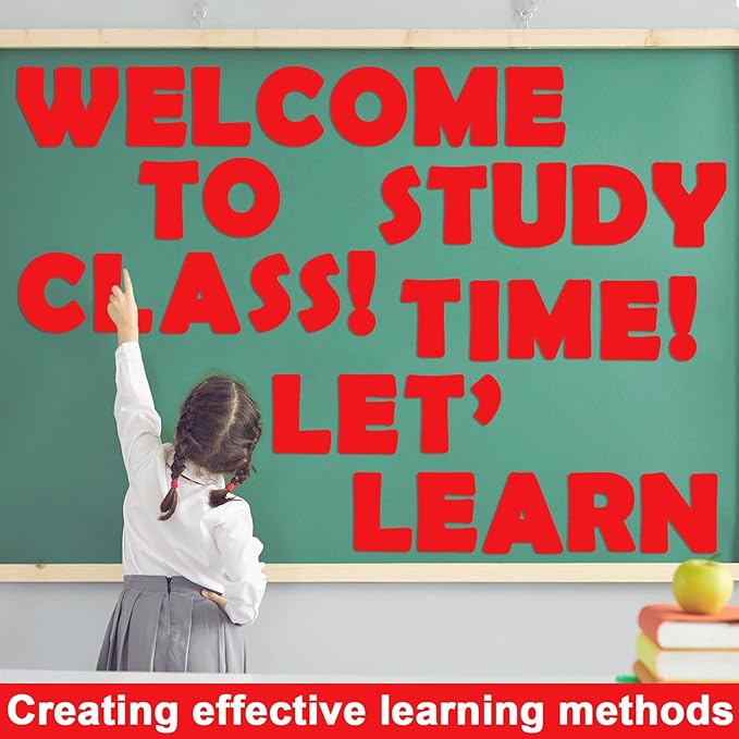 Qyeahkj 150 PCS Large 6" Font Letters and Punctuation Set, Red Classroom Alphabet Cutout for Bulletin Board Display Home School Class Decoration, A Great Helper to Inspire Students' Learning Interest