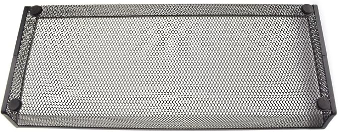 HAHIYO Stackable Mesh Tray Cup 15 x 6 x 2 inches Sturdy Container for Desk Drawer Organizer Collection for Home Office School kitchen Soft Foam Feet No Sharp Edges 1 Pack Black