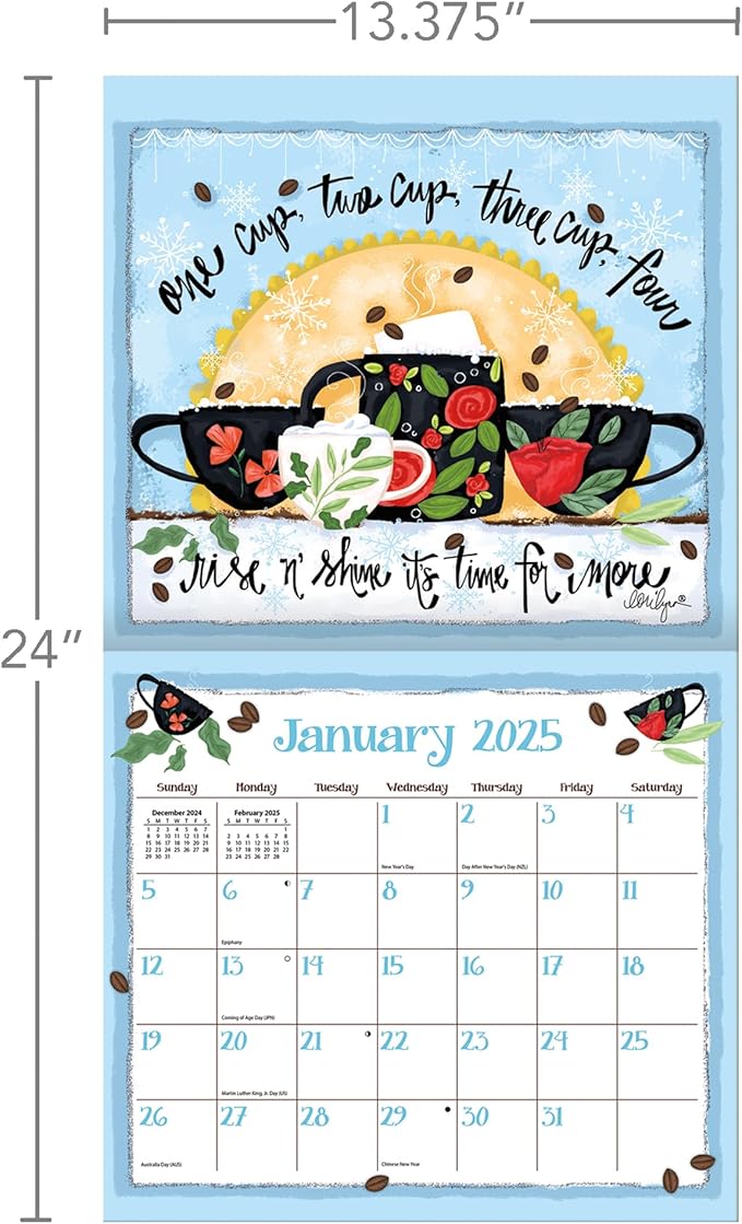 Lang, Coffee 2025 by LoriLynn Simms Wall Calendar