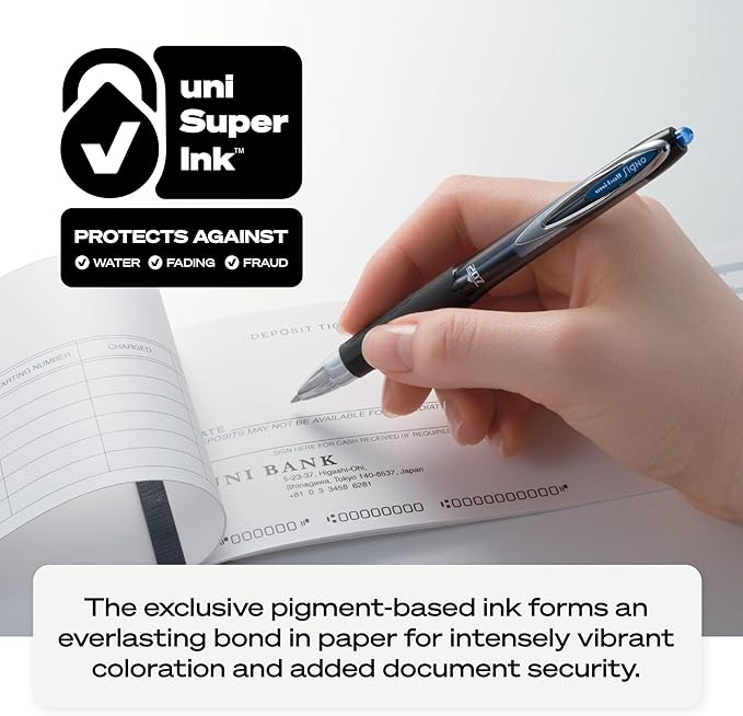 uniball 207 Retractable Gel Pens, Bold Point (1.0mm), Blue, 12 Pack