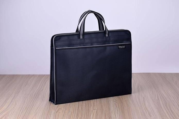Zippered Document Bag with Handle Oxford Waterproof Portfolio Case Lightweight Business Briefcase Handbag A4 File Organizer