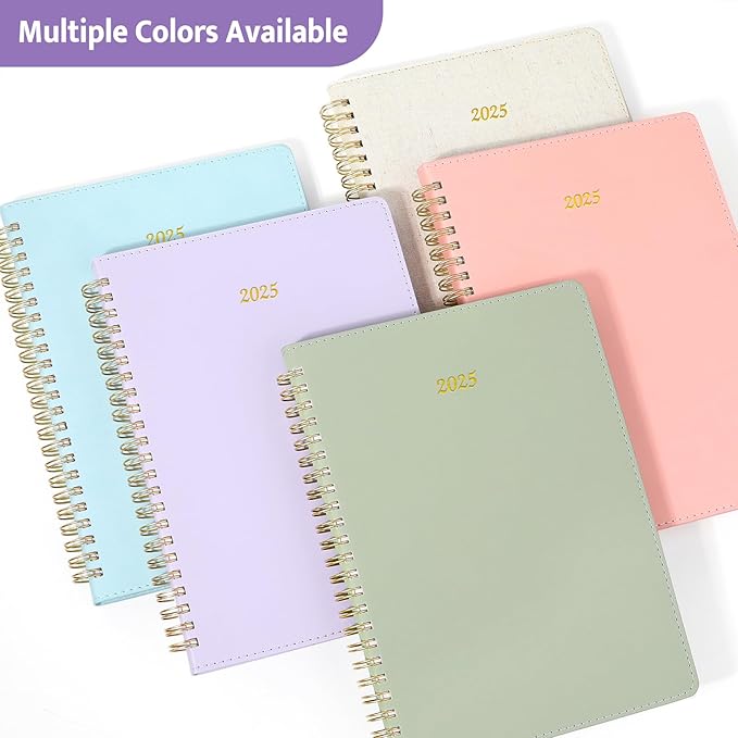 2026 Planner, Annecy Weekly & Monthly Planner 2026, Jan. 2026 – Dec. 2026, 6.4" x 8.5" Monthly Agenda Planner with Tabs, Vegan Leather Cover, Spiral Binding, Double-sided Pocket, Bookmark, Purple