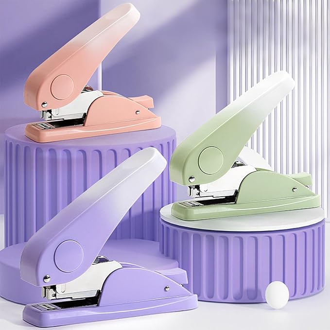 Effort-Saving Office Desk Stapler with 1000 Standard 1/4" Staples, Heavy Duty Durable Standard Smooth Jam-Free Stapling, Perfect for Home, School, Office, Business, Paperwork - Purple