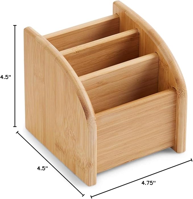 Bookaholic Desk Organizer 3 Tier Bamboo Mini Desk Storage for Office Supplies, Toiletries, Crafts, Great for Desk, Vanity, Tabletop in Home or Office Makeup Organizer