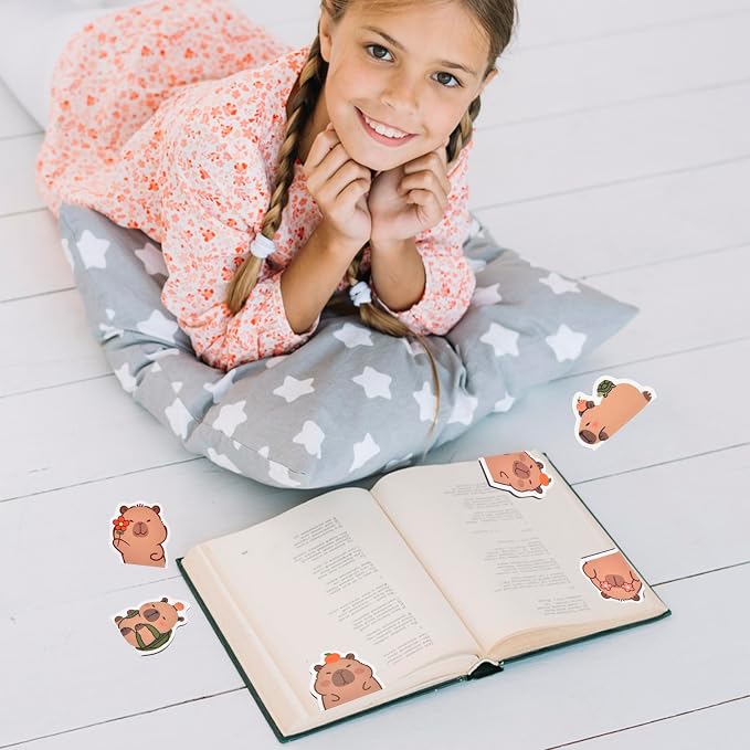 6pcs Capybara Magnetic Bookmarks - Cute Book Markers Clip for Reading Women, Capybara Fun Magnet Page Markers for Book Lovers Reader Men Boys Girls, Funny Capybara Gifts for Teachers Students