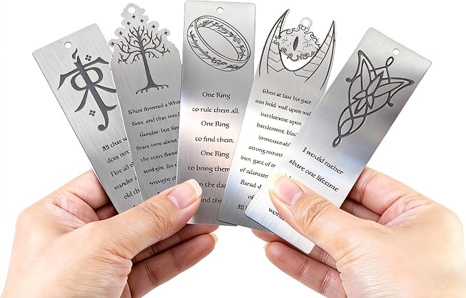 Lord of Rings Themed Metal Bookmark with Tassel for Men & Women,Stainless Steel Book Marker Gift for Fantasy Book Lovers-The One Ring