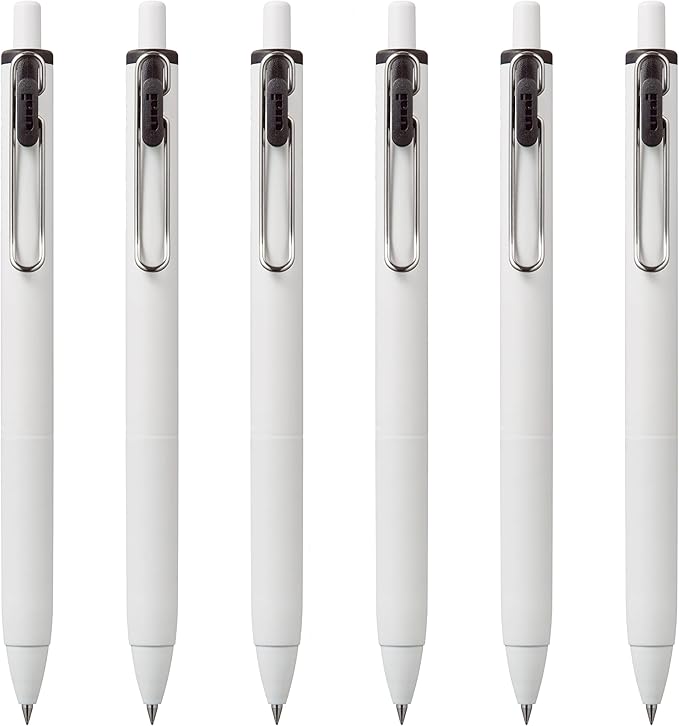 Uni-Ball one Retractable Gel Pens, Micro Point (0.5mm),Black Ink, 6 Pens
