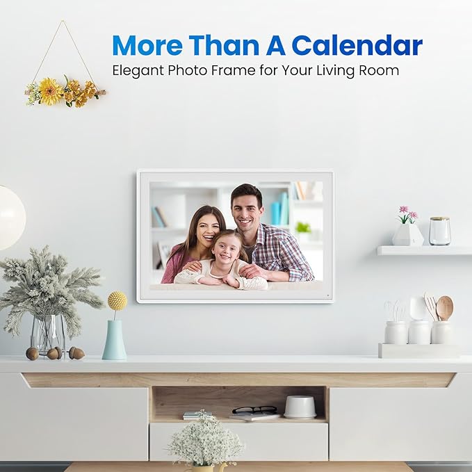 16" Smart Digital Calendar, Wall Desk Mount Planner with Google iCloud Sync, Touchscreen Family Organizer for Chore Chart, Meal Planning & Task Rewards(White)