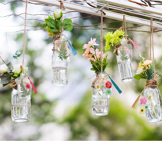 TaoBary 161 Pcs DIY Transparent Dried Flower Bookmark Set Include Clear Bookmarks Dried Flowers Colorful Tassels and Tweezer Handmade Dried Floral Bookmark for Reader Book Bottle(Fresh)
