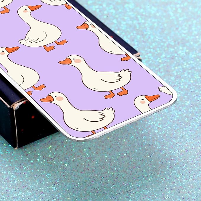 Cute Book Marks for Reading Women Girls Readers Teen Girl Gifts Trendy Stuff Cute Bookmarks Purple Stuff Book Lovers Gifts for Women Readers Reading Tracking Accessories 2-Side Silly Bookmark Goose