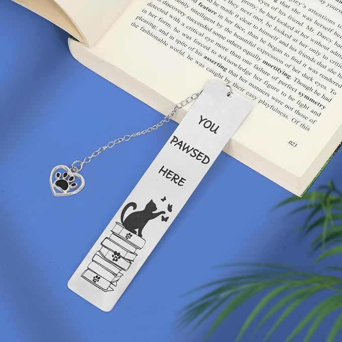 Cat Bookmark, Kaluofan Book Marks for Reading, Cute Bookmarks for Kids Book Lovers Cat Lovers, Cat Gifts for Women Metal Bookmark for Bookworms Friends Teachers, School Home Office Reading Stationery