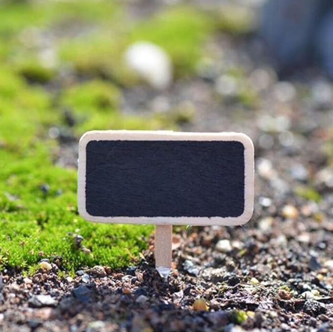 50 Pcs Creative Erasable Wooden Rectangle Mini Blackboard with Clip - Crude Wood Chalkboards Photo Clip Note Clip Tabletop Signs Message Board Wedding Party Crafts Prop Decoration