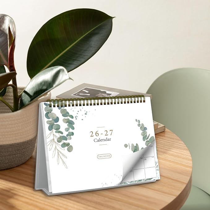 Small Desk Calendar 2026-2027 - Standing 2026 Desk Calendar, APR.2026 to JUN.2027, 8" x 6", Monthly Flip Desktop Calendar with Stickers, Your Personal Desk Planner for Home Office