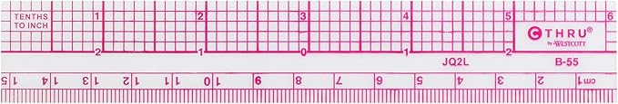 Westcott 10ths/Metric Beveled Ruler, 6-Inch/15cm (B-55)