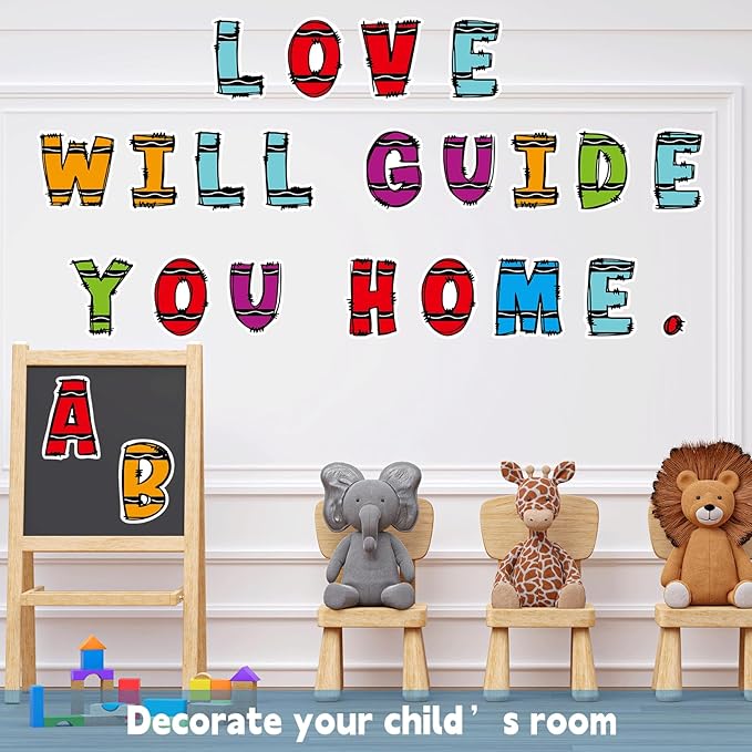 150 PCS Large 6" Bulletin Board Letters Set, Colorful Crayon Themed Classroom Alphabet Cutout Letter for Bulletin Board Display Home School, A Great Helper to Inspire Students' Learning Interest