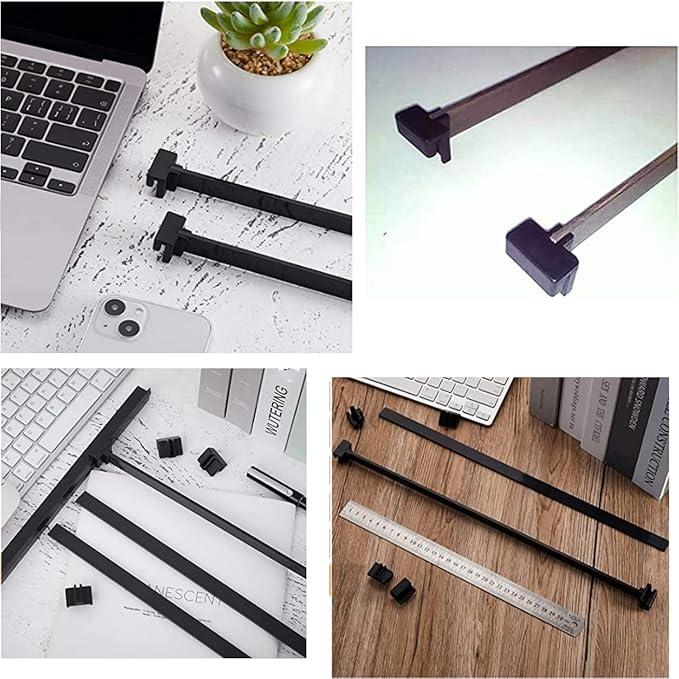 12PCS File Cabinet Rails Hanging File Rail Clips Specialty Storage Black File Folder Plastic Rail Clip Drawer Sides Black File Rails Hanging File Rail Clips
