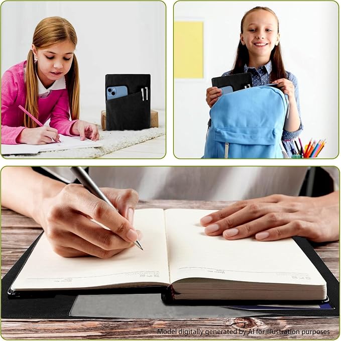Book Covers for Paperbacks,Reusable Book Protector for Soft (Black, 8.5 Inch x 2 Inch)