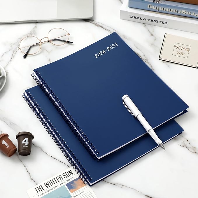 2026-2031 Monthly Planner/Monthly Calendar - 5 Year Monthly Planner from Jul.2026 - Jun.2031, 60 Month Planners, 9" x 11", Monthly Calendar 2026-2031 with Tabs + Double-Side Pocket + Durable Polypropylene Cover - Navy Blue
