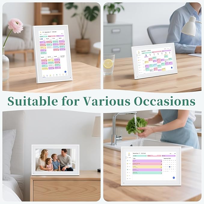 Digital Calendar,10.1 Inch Smart Electronic Calender Family Planner,IPS HD Touch Screen Home Interactive with WiFi App Control,AI Meal Schedule, Duty Chart,Achievement Rewards-Share Photos,Videos and Sound Reminder,Gifts for Women Men Mom Dad,Desk Cale...