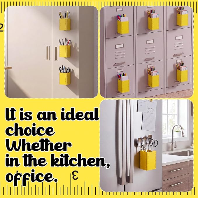 6 Pcs Ruler Classroom Decor Classroom Magnetic Storage Boxes Magnetic Storage Containers Plastics Pen Holder for Refrigerator Whiteboard Home Office School Organizer Supply