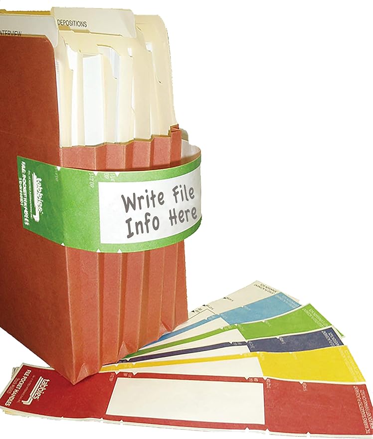 Tabbies File Pocket Handles, 9.63 x 2, Green/White, 4/Sheet, 12 Sheets/Pack