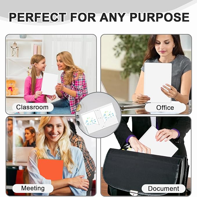 Two Pocket Folders with Prongs, LAYZZ 60 Pack Poly Plastic Folders, Heavy Duty Plastic Folders with Pockets and Prongs, Letter Size, for Offices and Schools (White)