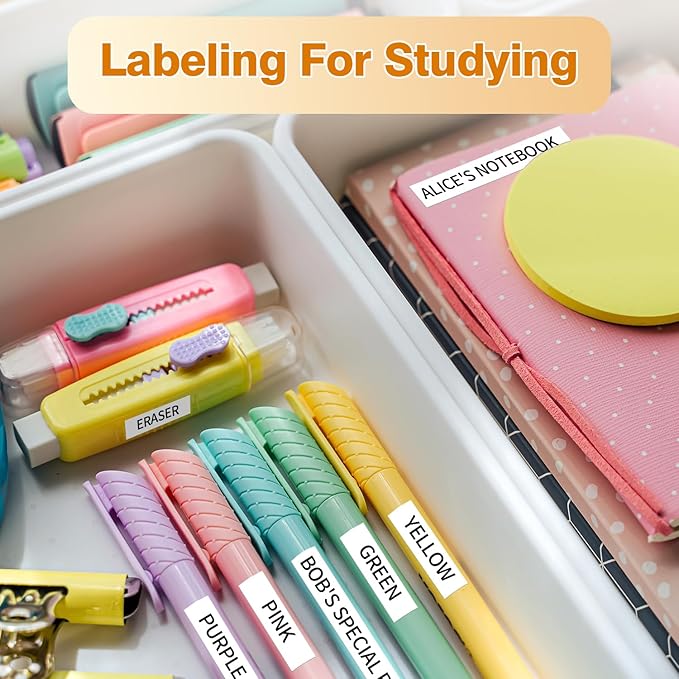 Phomemo D30 Continuous White Label Paper, for D35 Q30 Q31 Q32 Q30S Label Maker, Thermal Printing Inkless & Clean, 0.59"X23.62"(15mm X 6m),Labeling for Home Organization Office