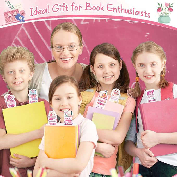 Kolldenn 150 Pcs Book Tracker Bookmarks Bulk 6.3 x 1.97 Inch Bookshelf Love to Read Bookmarks Paper Tracking Double Sided Reading Page Markers for Back to School Reading Lover(Pink Bow)