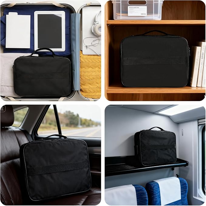 GuliPostan Large Capacity Multifunctional Lockable Document Bag with Lock, 3-Layer Waterproof Organizer for Home and Travel Use, Ideal for Families, Travelers, and Office Professionals