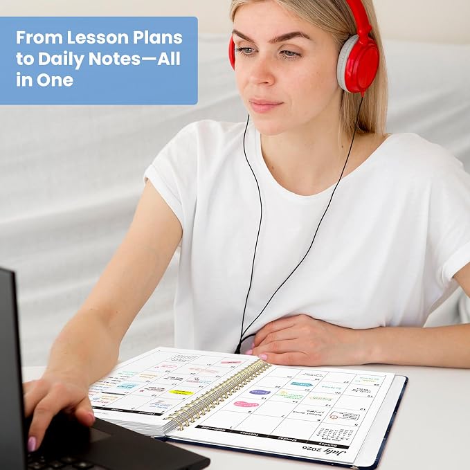Planner 2026-2027, Monthly and Weekly Academic Planner July 2026 - June 2027, Hardcover Student Teacher Planning Agenda Calendar Book with Tabs, Perfect for Office School Supplies, A4 (8.5" x 11") - Starry Night
