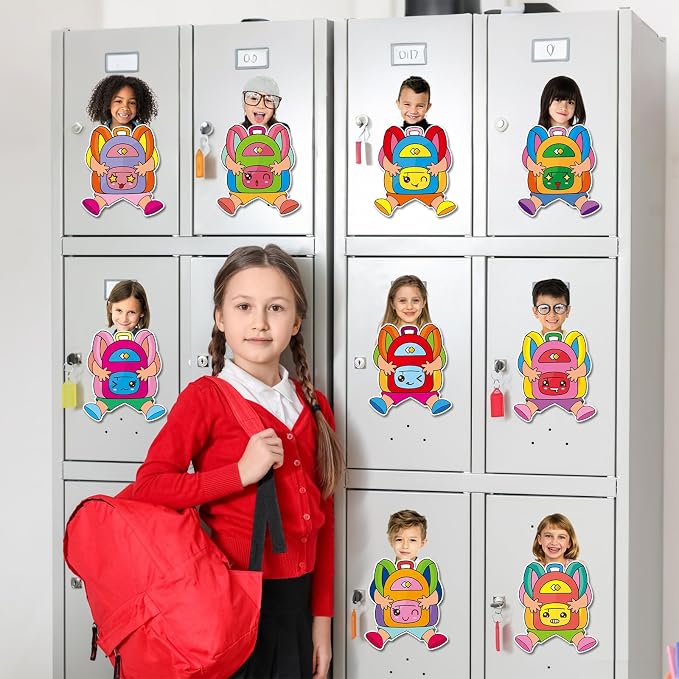 gisgfim 80Pcs Backpack Cutouts Back to School Decorations Bulletin Board Colorful School Bag Paper Cut-Outs Classroom Decor for Boy Girl DIY Craft Photo Wall Kindergarten Preschool Party Favor Supply
