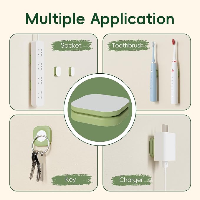 Magnetic Remote Control Holder Wall Mount Self-Adhesive, 6 Pack Upgraded Silicone Remote Organizer Storage Wall Holder for Home Office TV, Fan and Air Conditioner Remote Control 6 Green