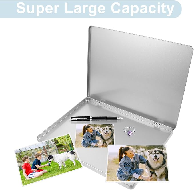 Large A4 Iron File Box with Lid – Portable Metal Document Organizer for Paperwork, Photo Albums, and Receipts Storage, Office Desk Paperwork Organizer Box